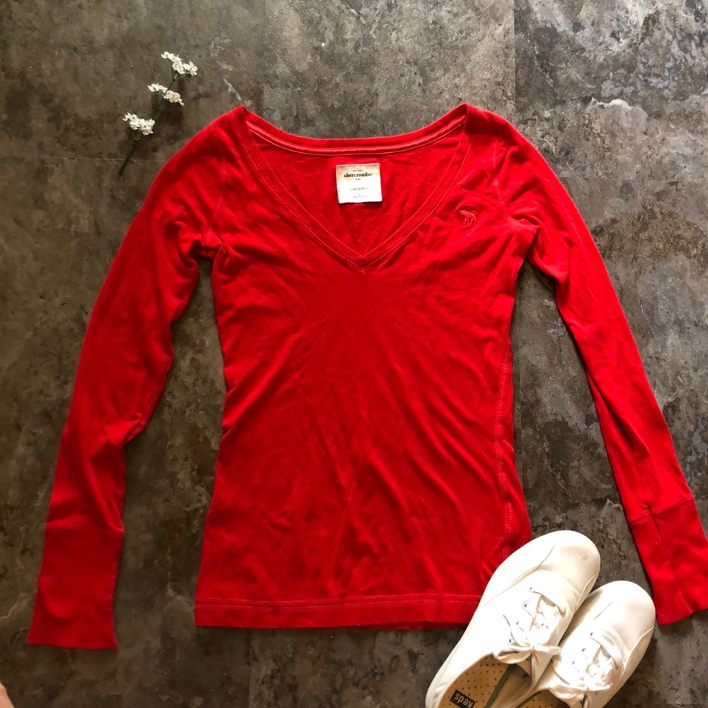 Abercrombie kids long sleeve v-neck t-shirt